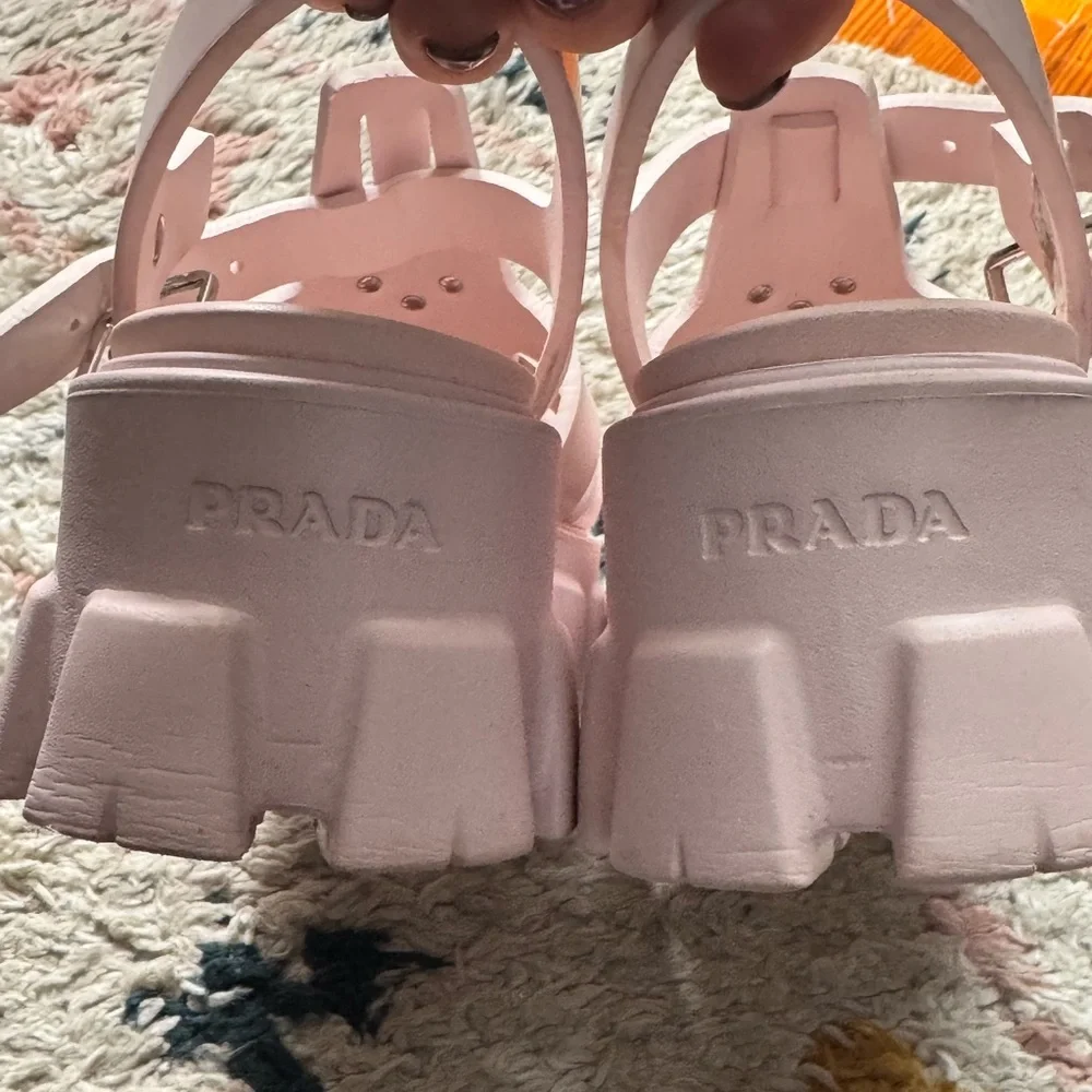 Prada Monolith Logo Plaque Platform Fisherman Sandals - Picture 8 of 10